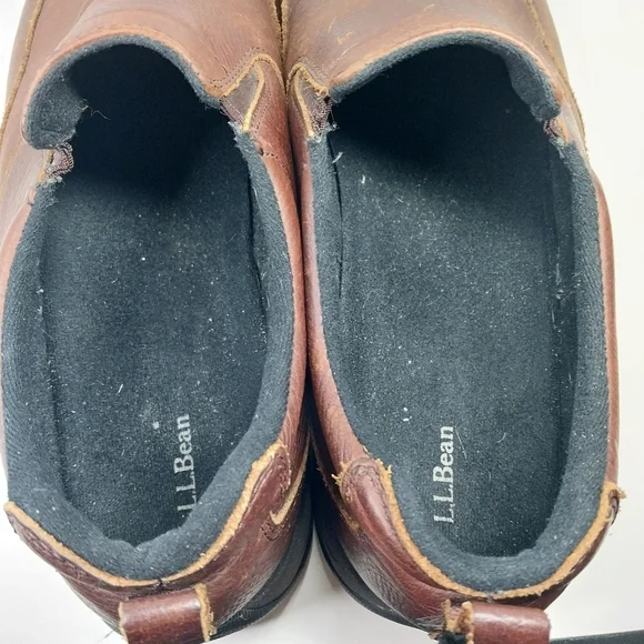 L.L. Bean Comfort Moc II Men's 14 W Leather Slip On Casual Loafers Brown 257064 - Picture 7 of 12